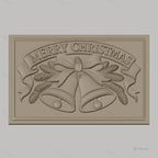 Fichier CNC & impression 3D Noël, cloches, ruban et branches de sapin, haute qualité relief STL