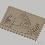Fichier CNC & impression 3D couple assis, décor floral relief romantique, haute qualité relief STL