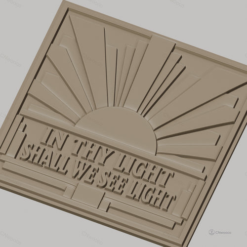 Fichier CNC & impression 3D soleil levant, texte inspirant, haute qualité relief STL