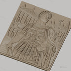 Fichier CNC & impression 3D empereur romain, détails armure et architecture antique, haute qualité relief STL