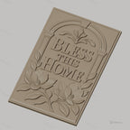 Fichier CNC & impression 3D décoration murale bénédiction maison, fleurs et feuilles, haute qualité relief STL