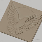 Fichier CNC & impression 3D colombe de la paix avec branche d'olivier, haute qualité relief STL