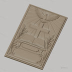 Fichier CNC & impression 3D religieux, Croix, colombe, Bible, haute qualité relief STL
