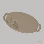 Fichier CNC plateau fruit, poire, raisin, noix, bas-relief pour sculpture sur bois, STL