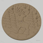 Fichier CNC & impression 3D horloge murale cerf de Noël en relief STL