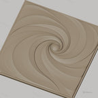 Fichier CNC & impression 3D motif tourbillon abstrait, formes ondulées circulaires, haute qualité relief STL