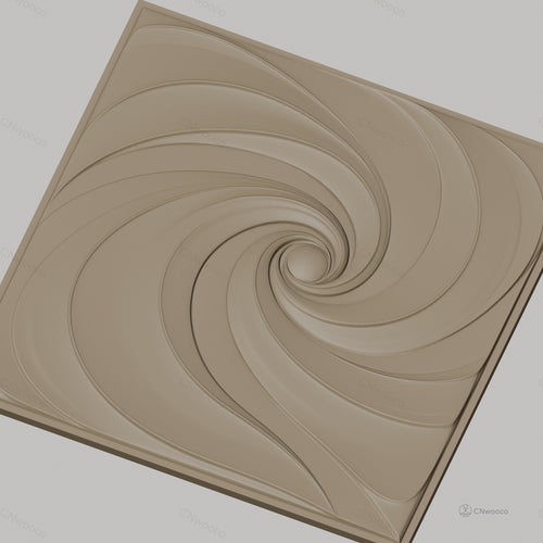 Fichier CNC & impression 3D motif tourbillon abstrait, formes ondulées circulaires, haute qualité relief STL