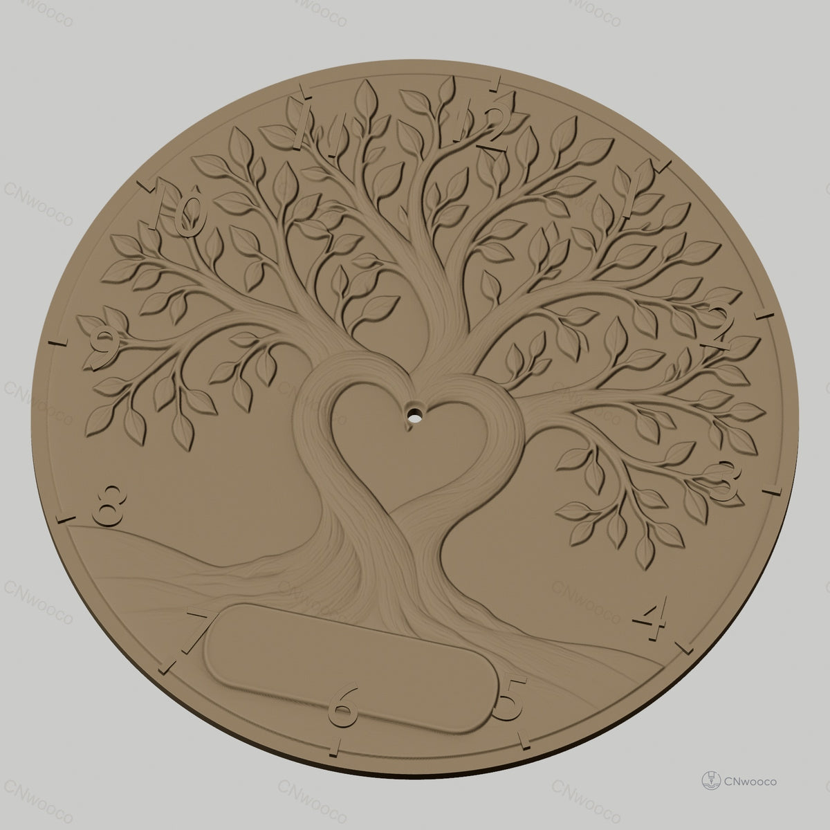 Fichier CNC & impression 3D horloge murale arbre en coeur romantique STL