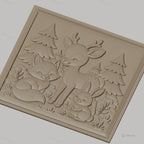 Fichier CNC & impression 3D animaux de la forêt, renard, cerf, lapin, arbres, haute qualité relief STL
