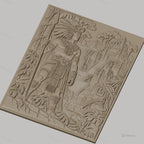 Fichier CNC & impression 3D guerrier amérindien, temple maya et végétation, haute qualité relief STL