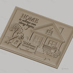 Fichier CNC & impression 3D maison, maison avec clé, arbre, panneau Welcome, haute qualité relief STL