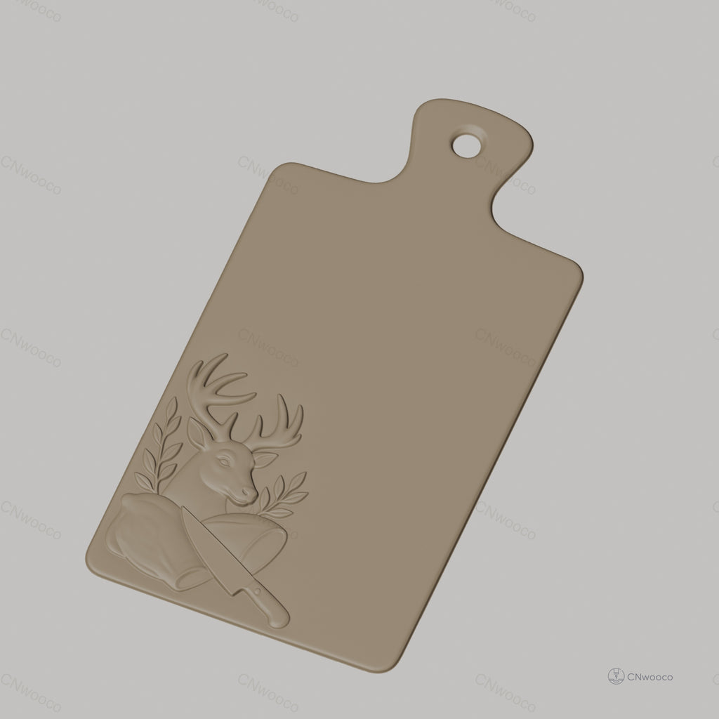 Fichier CNC découpe à lame de cerf et viande bas-relief pour sculpture sur bois, STL
