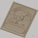 Fichier CNC & impression 3D éléphant bébé, ballon cœur, arc-en-ciel, nuages, relief pour chambre d'enfant, haute qualité relief STL