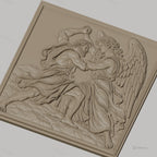 Fichier CNC & impression 3D combat entre un homme musclé et un ange ailé, haute qualité relief STL
