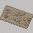 Fichier CNC & impression 3D plongeur sous-marin, poissons et coraux, haute qualité relief STL