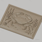 Fichier CNC & impression 3D crabe marin, étoile de mer, coquillage et algues, haute qualité relief STL