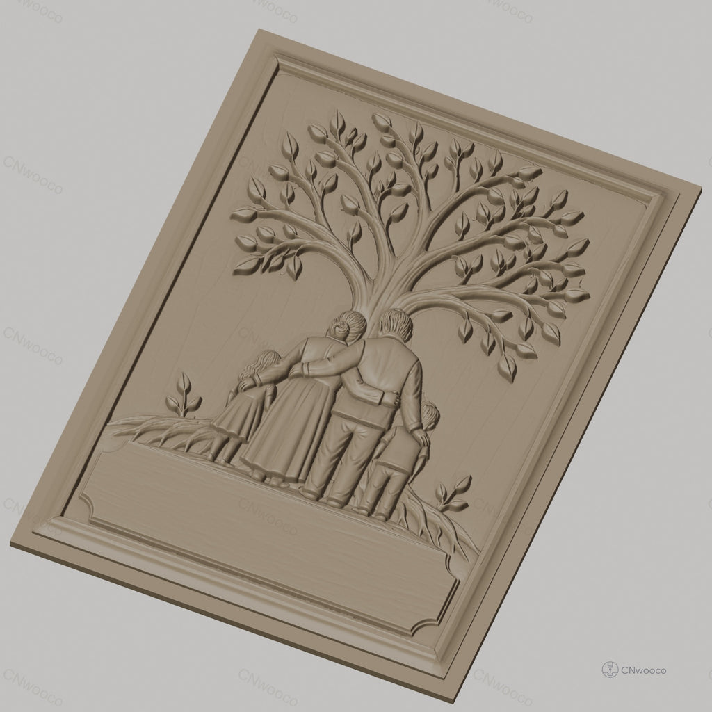 Fichier CNC & impression 3D arbre de vie famille enfants haute qualité relief STL
