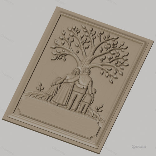 Fichier CNC & impression 3D arbre de vie famille enfants haute qualité relief STL