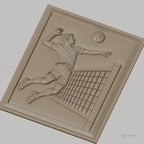 Fichier CNC & impression 3D Volleyball homme saut et filet haute qualité relief STL