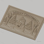 Fichier CNC & impression 3D Noël, bonhomme de neige, sapins et lampadaires, haute qualité relief STL