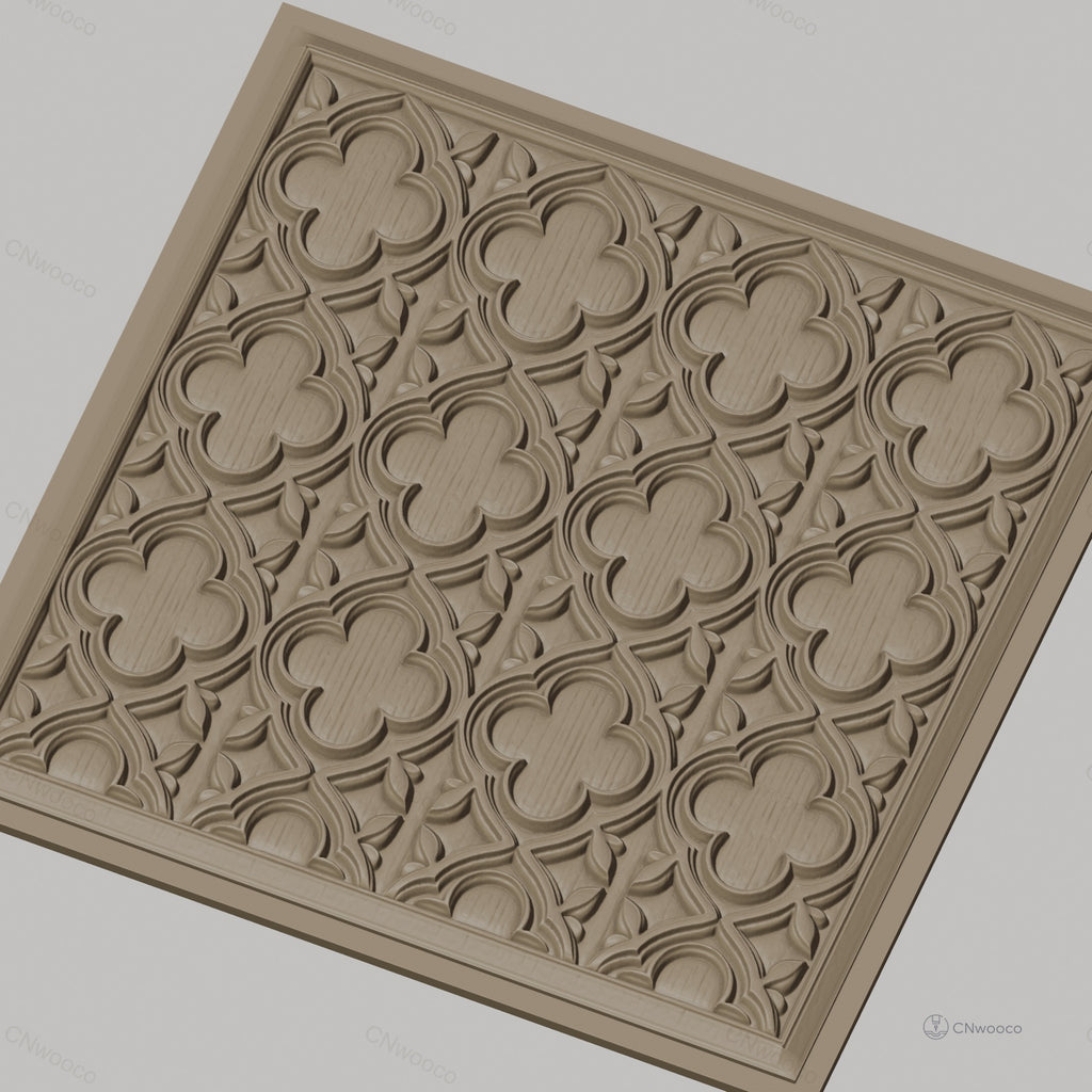Fichier CNC & impression 3D motif gothique, relief floral stylisé, haute qualité relief STL