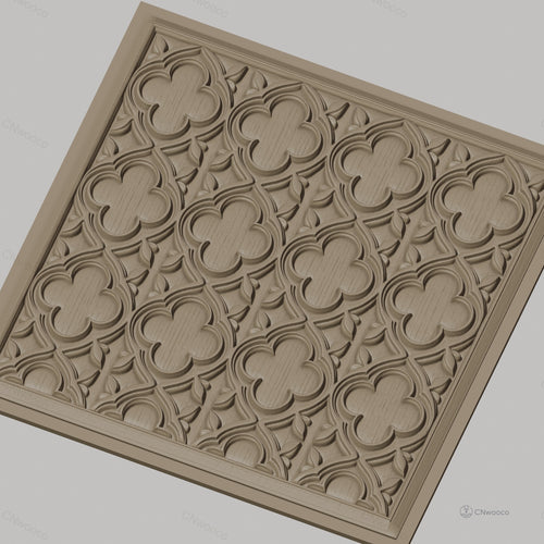 Fichier CNC & impression 3D motif gothique, relief floral stylisé, haute qualité relief STL