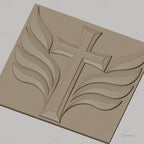 Fichier CNC & impression 3D croix chrétienne avec ailes, haute qualité relief STL