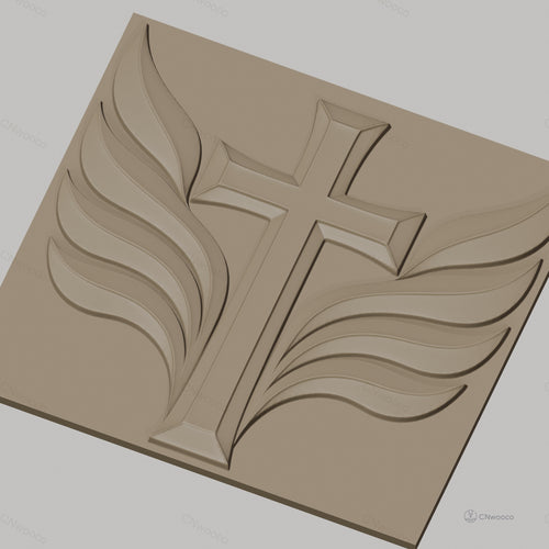 Fichier CNC & impression 3D croix chrétienne avec ailes, haute qualité relief STL