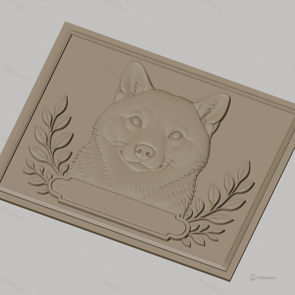 Fichier CNC & impression 3D visage de loup, feuillages décoratifs, haute qualité relief STL