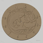 Fichier CNC & impression 3D horloge murale poisson carpe Koi et fleur de lotus STL