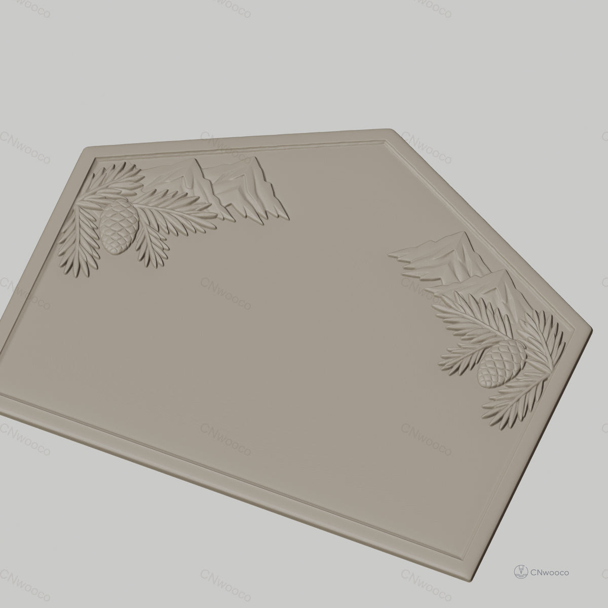Fichier CNC & impression 3D plaque décorative montagne cône STL très haute qualité