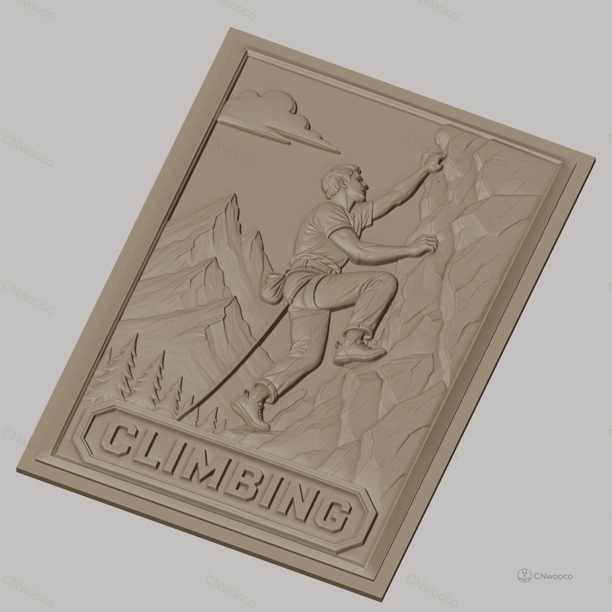 Fichier CNC & impression 3D escalade, grimpeur, montagne, relief détaillé, haute qualité relief STL
