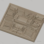 Fichier CNC & impression 3D studio musique électronique, synthétiseurs, clavier, casque, siège haute qualité relief STL