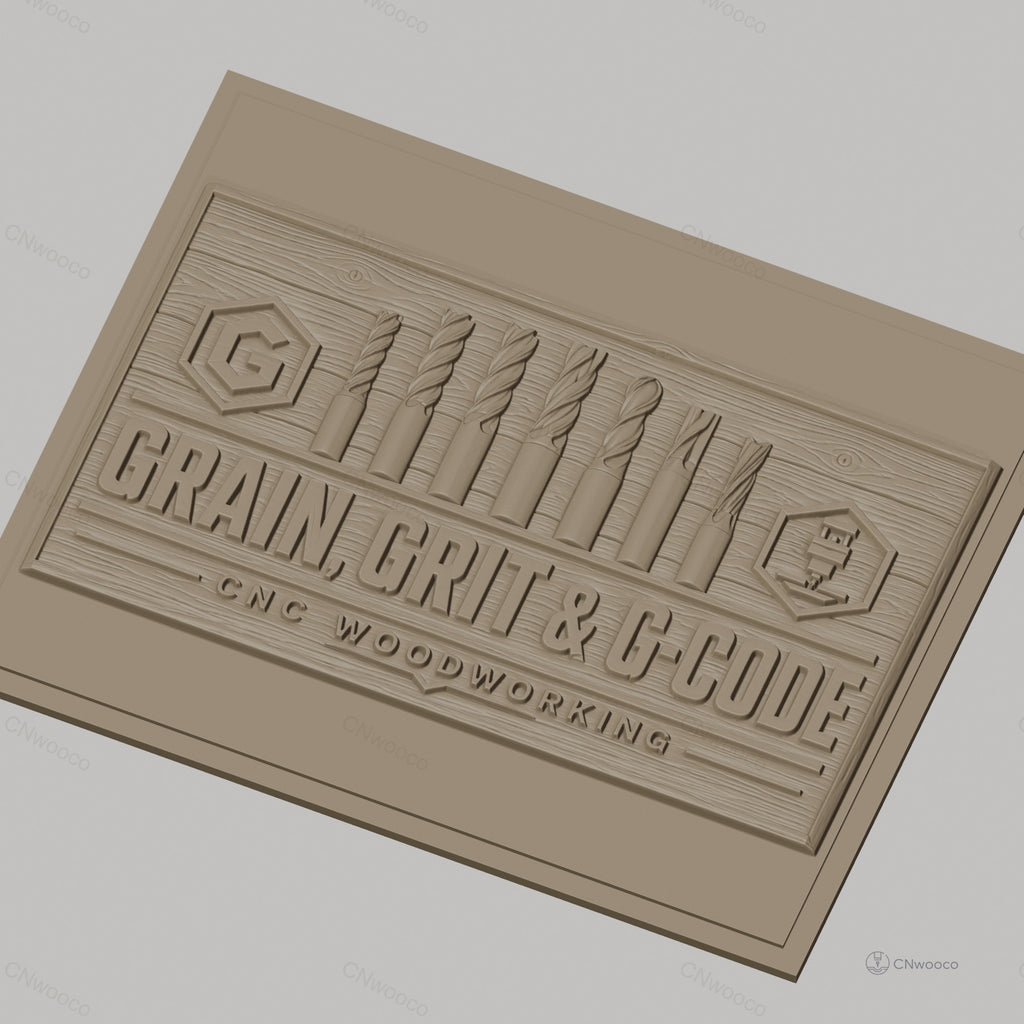Fichier CNC & impression 3D outils de fraisage, forêt, fraises de coupe, grain bois, haute qualité relief STL