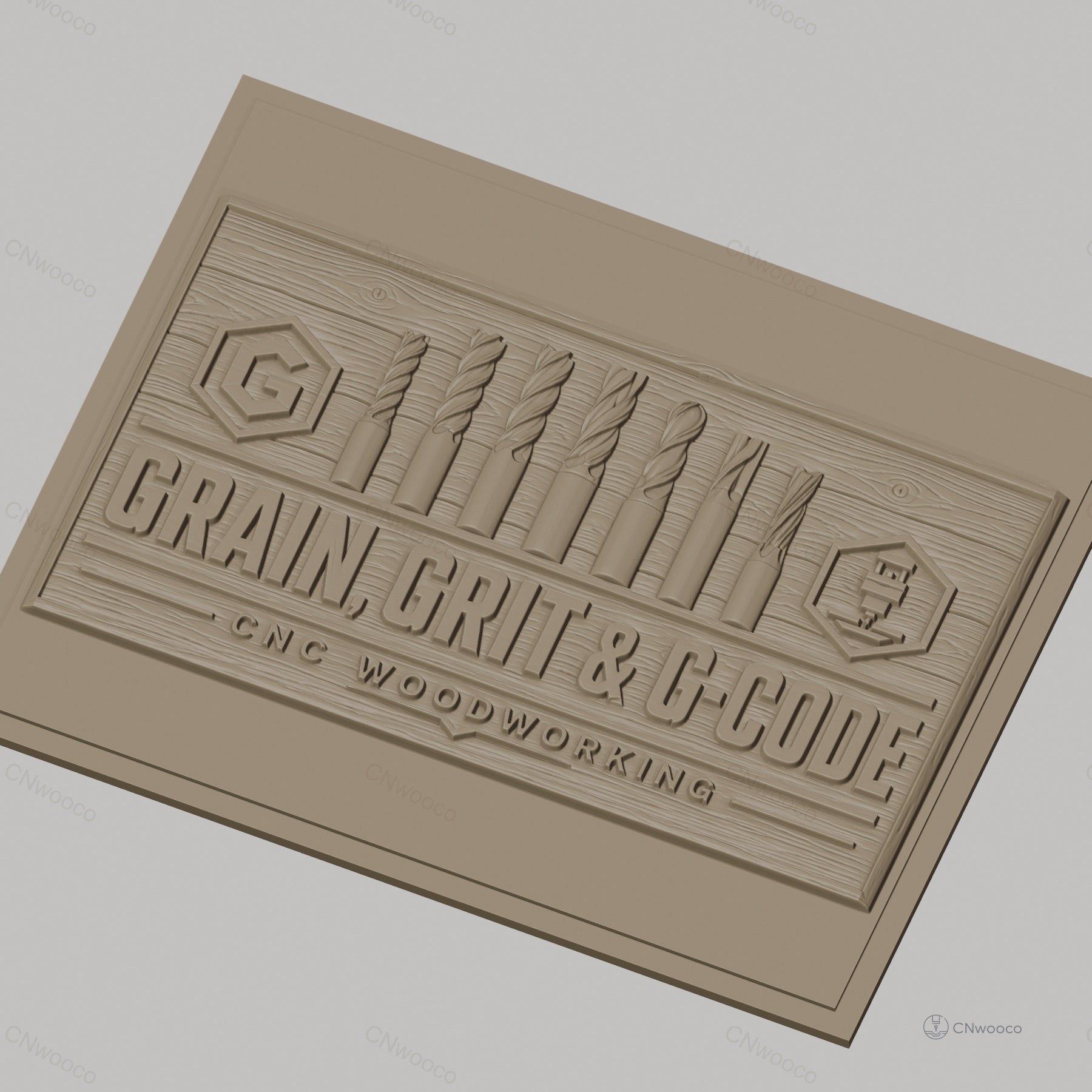Fichier CNC & impression 3D outils de fraisage, forêt, fraises de coupe, grain bois, haute qualité relief STL