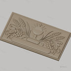 Fichier CNC & impression 3D christ, raisin et épis de blé, haute qualité relief STL