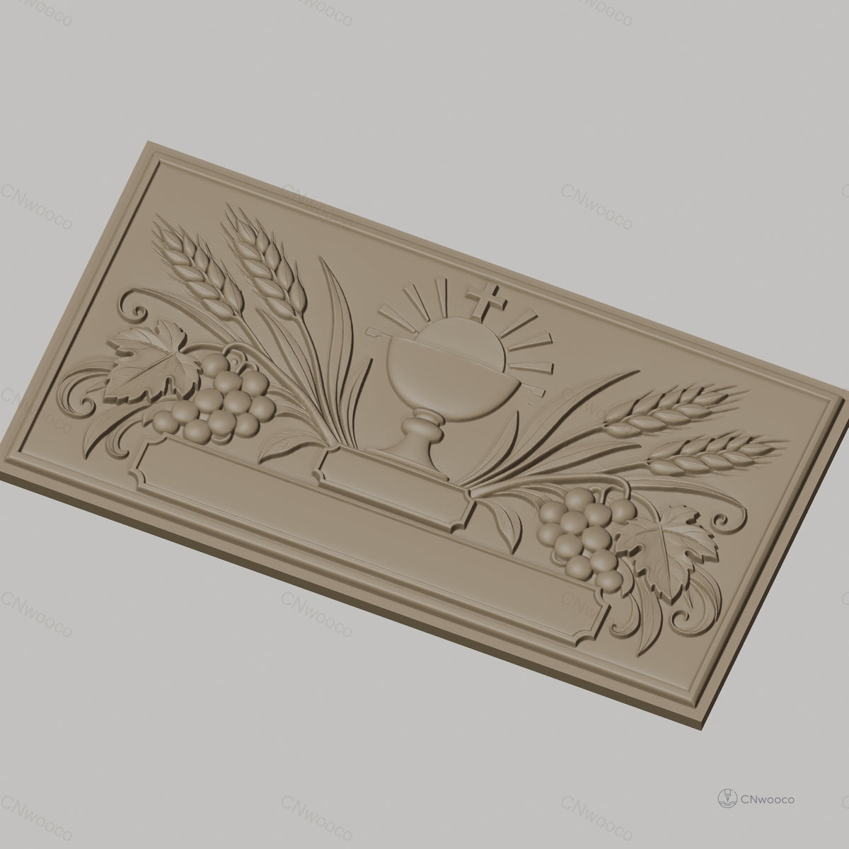Fichier CNC & impression 3D christ, raisin et épis de blé, haute qualité relief STL