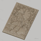 Fichier CNC & impression 3D Père Noël avec horloge et cadeaux, haute qualité relief STL