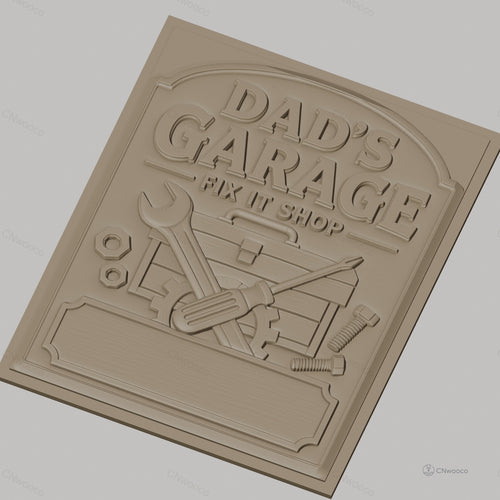 Fichier CNC & impression 3D garage de papa, boîte à outils, clés, vis et écrous haute qualité relief STL