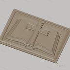 Fichier CNC & impression 3D bible ouverte avec croix religion, haute qualité relief STL