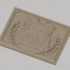 Fichier CNC & impression 3D chien berger feuilles cadres haute qualité relief STL