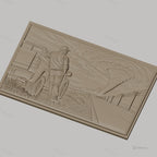 Fichier CNC & impression 3D Tornade, homme et camion sur la route, haute qualité relief STL