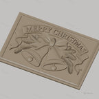 Fichier CNC & impression 3D Noël, cloches, ruban et branches de sapin, haute qualité relief STL