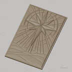 Fichier CNC & impression 3D étoile de la boussole, relief géométrique abstrait sur paysage texteuré, haute qualité relief STL