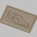 Fichier CNC & impression 3D voiture de course, relief dynamique piste de vitesse, haute qualité relief STL