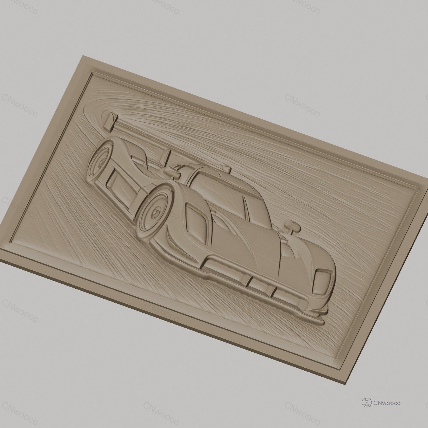 Fichier CNC & impression 3D voiture de course, relief dynamique piste de vitesse, haute qualité relief STL
