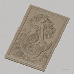 Fichier CNC & impression 3D sirène, écailles, coquillages et vagues, haute qualité relief STL