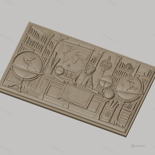 Fichier CNC & impression 3D cartographie, bibliothèques, globes terrestres, homme et cartes ancienne, haute qualité relief STL