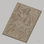 Fichier CNC & impression 3D forgeron viking avec enclume et feu, haute qualité relief STL