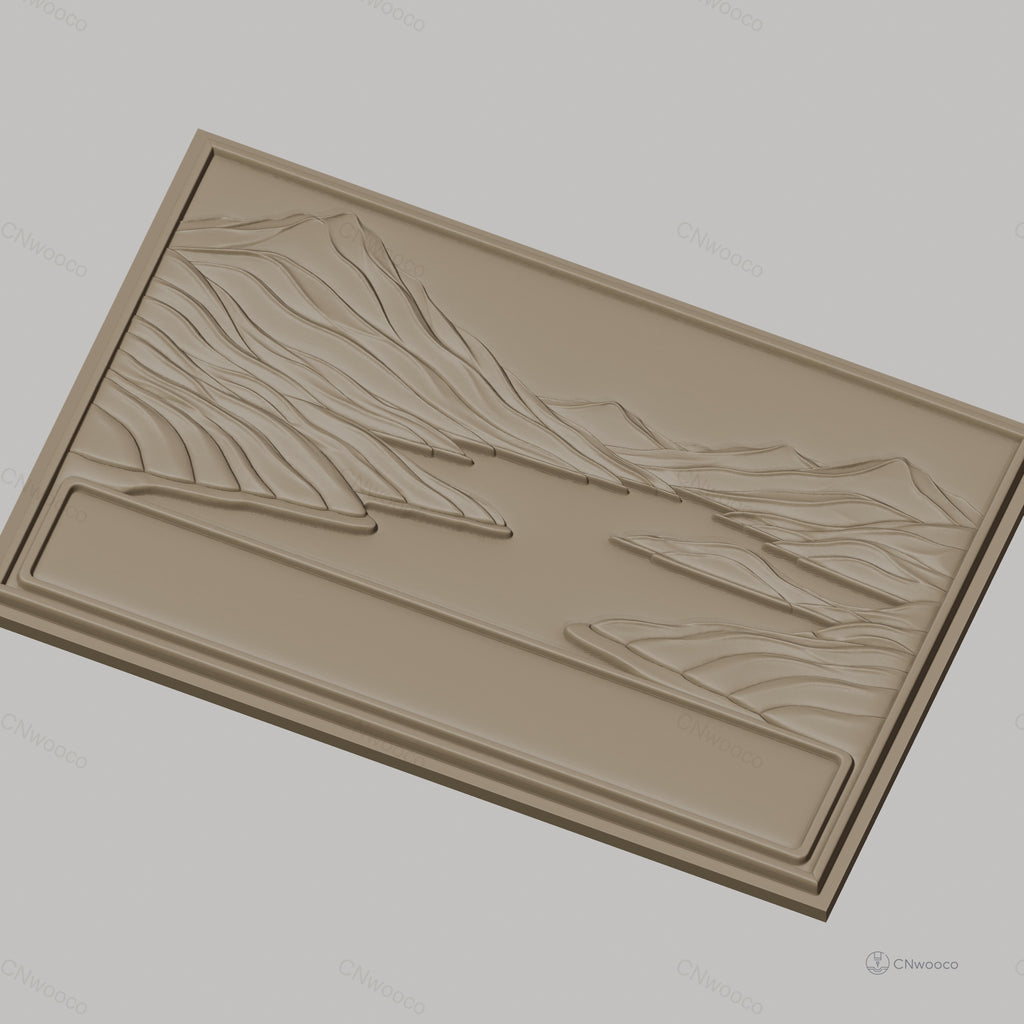 Fichier CNC & impression 3D paysage rivière vallonnée, montagne relief paysage haute qualité relief STL